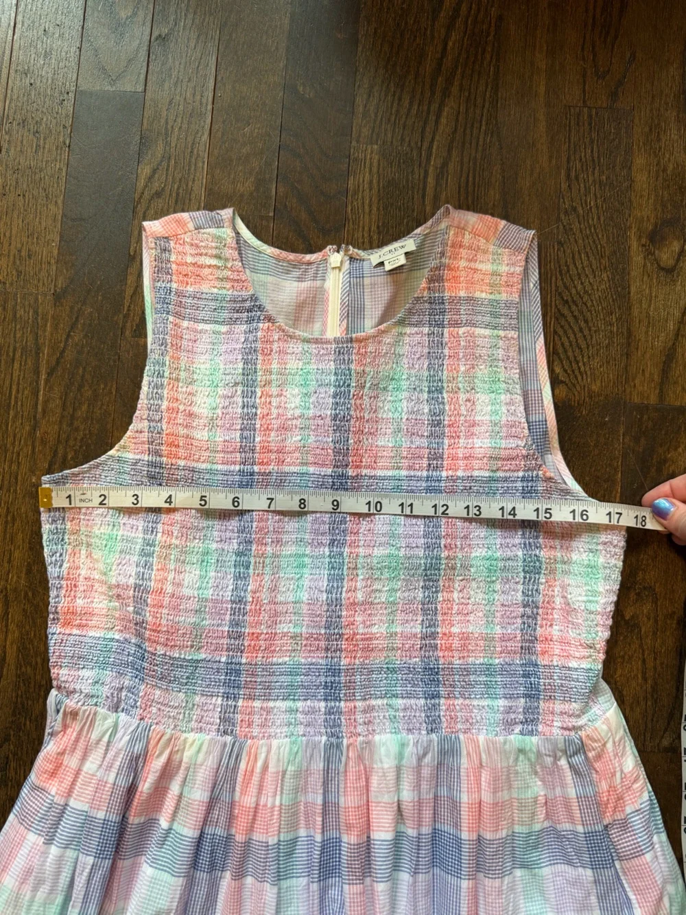 J. Crew Pastel Plaid Sleeveless Midi Dress